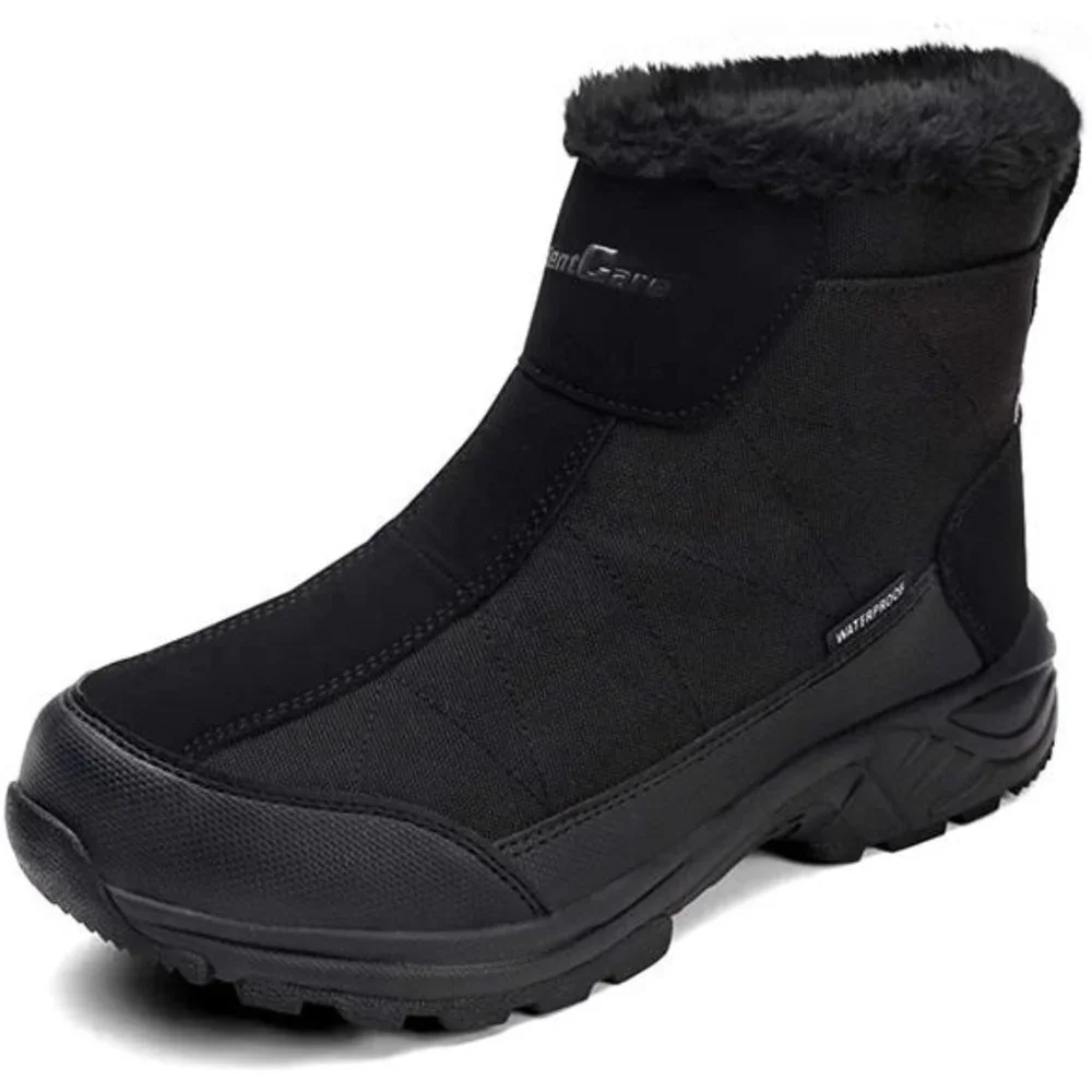 Men's Warm Snow Boots, Fur Lined Waterproof Winter Shoes